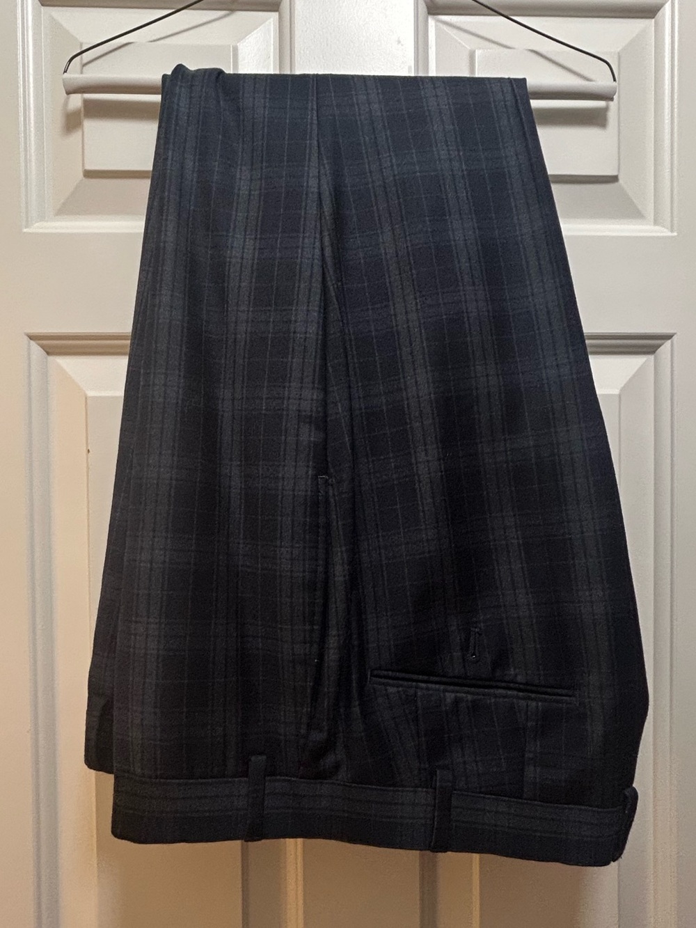 Ralph Lauren (36 W , 30 L) Plaid Black Dress Pants with Subtle Texture